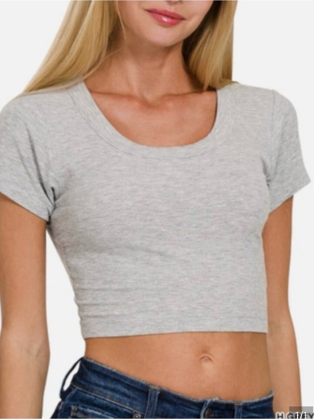 Zenana Outfitters Ribbed Cropped Tee